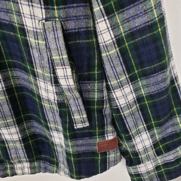 LL Bean Flannel Zip Hoodie Gordon Tartan Scotch Plaid Relaxed Shirt Size Medium - Picture 3 of 9